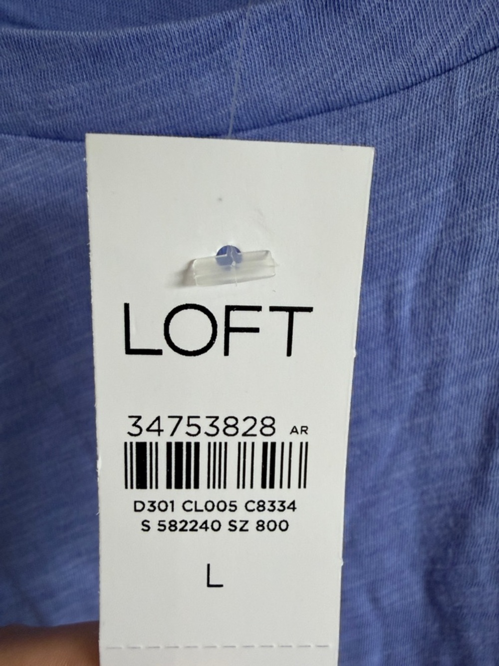 NWT LOFT Lavender Eyelet Puff Sleeve Tee - Picture 2 of 8